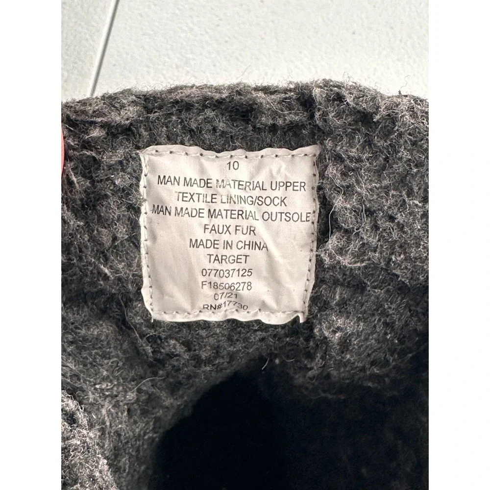 Cat & Jack Toddler Black Winter Boots Size 10 Faux Fur Lining Snow Rubber Sole‎